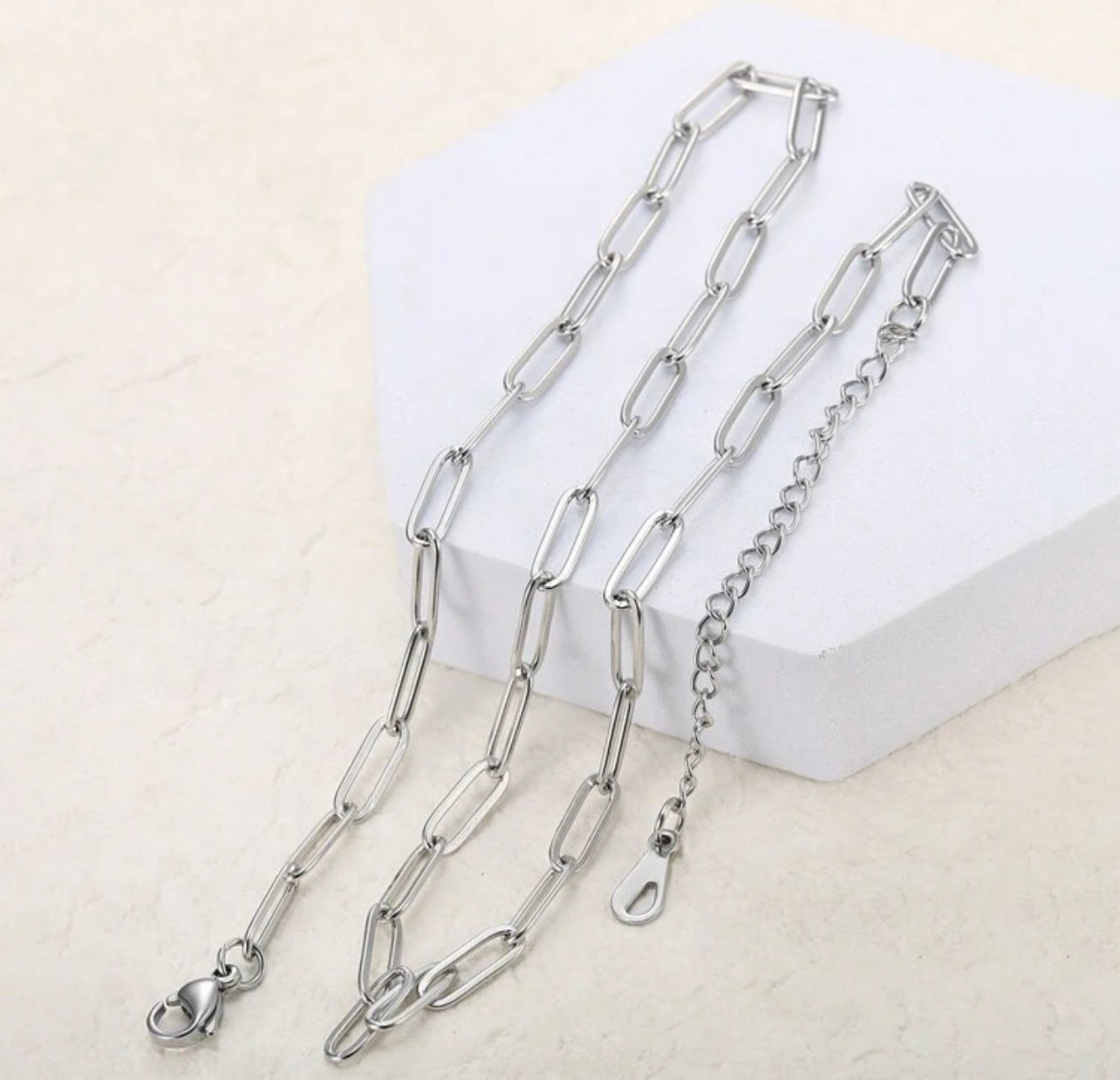 Silver Nights Paper Clip Necklace