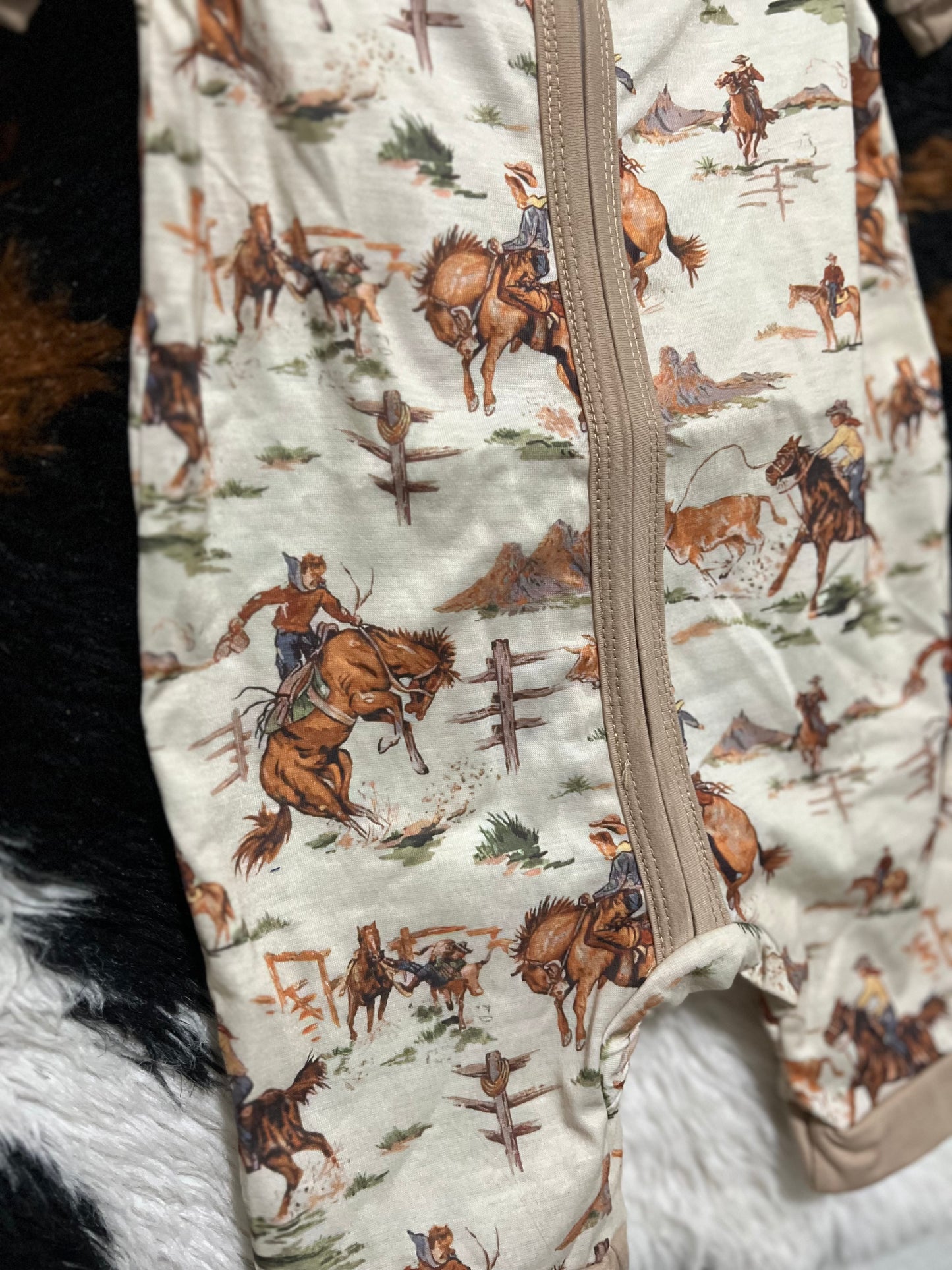 Wild & Western Zipper Onesie